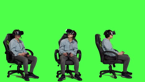Woman-playing-video-games-on-console-with-controller-and-vr-headset